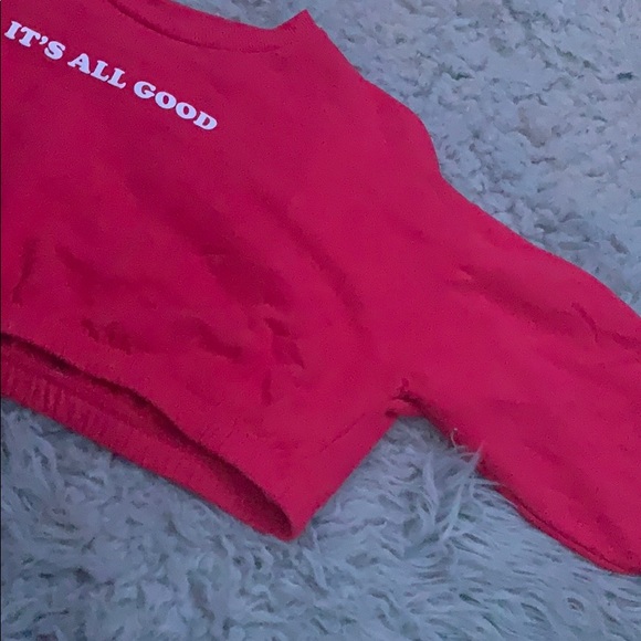 red super crop long sleeve shirt - Picture 2 of 2